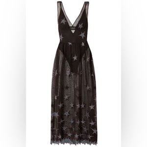 FLEUR DU MAL - Super Star Fil Coupé Cotton-blend Tulle Midi Dress Size XS